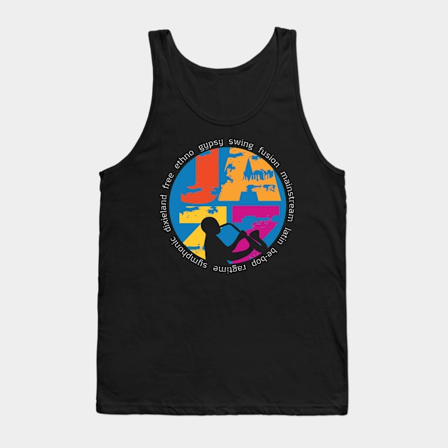 Jazz Sax Player and Jazz Genres Tank Top by jazzworldquest